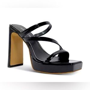 Kenneth Cole Tala Strappy Slip On High Platform Sandals Size 7.5M